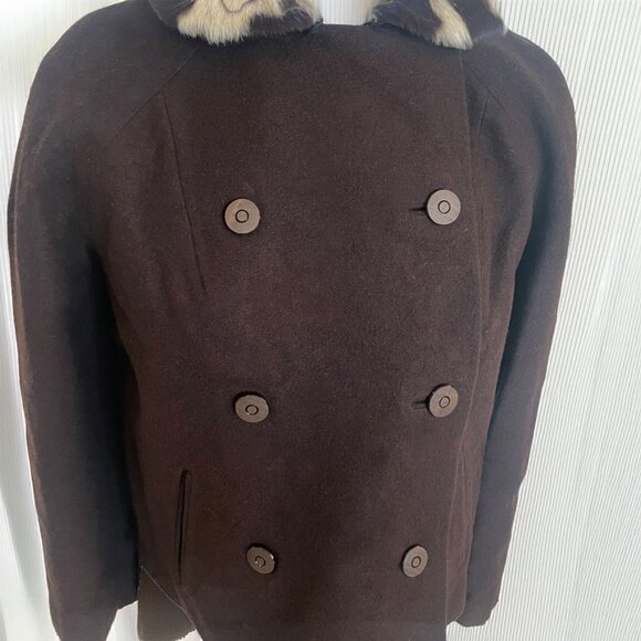 Vintage Genuine Ocelot Fur Collared Jacket with Matching Fur Top - Picture 5 of 16